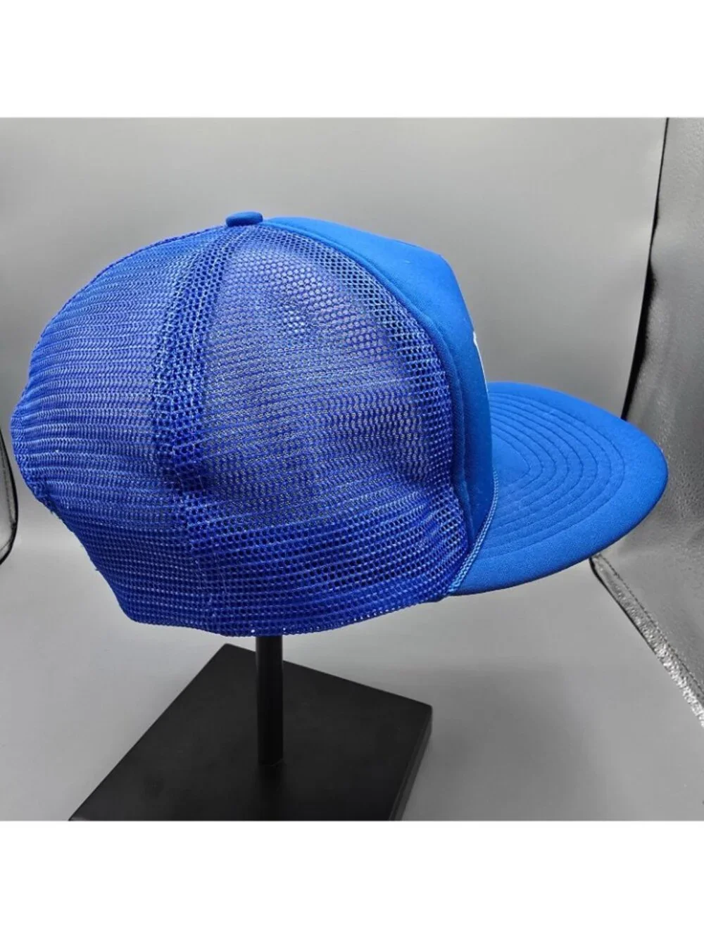Vintage Distressed PW4U Blue Adjustable Snapback Mesh Crown Trucker Hat